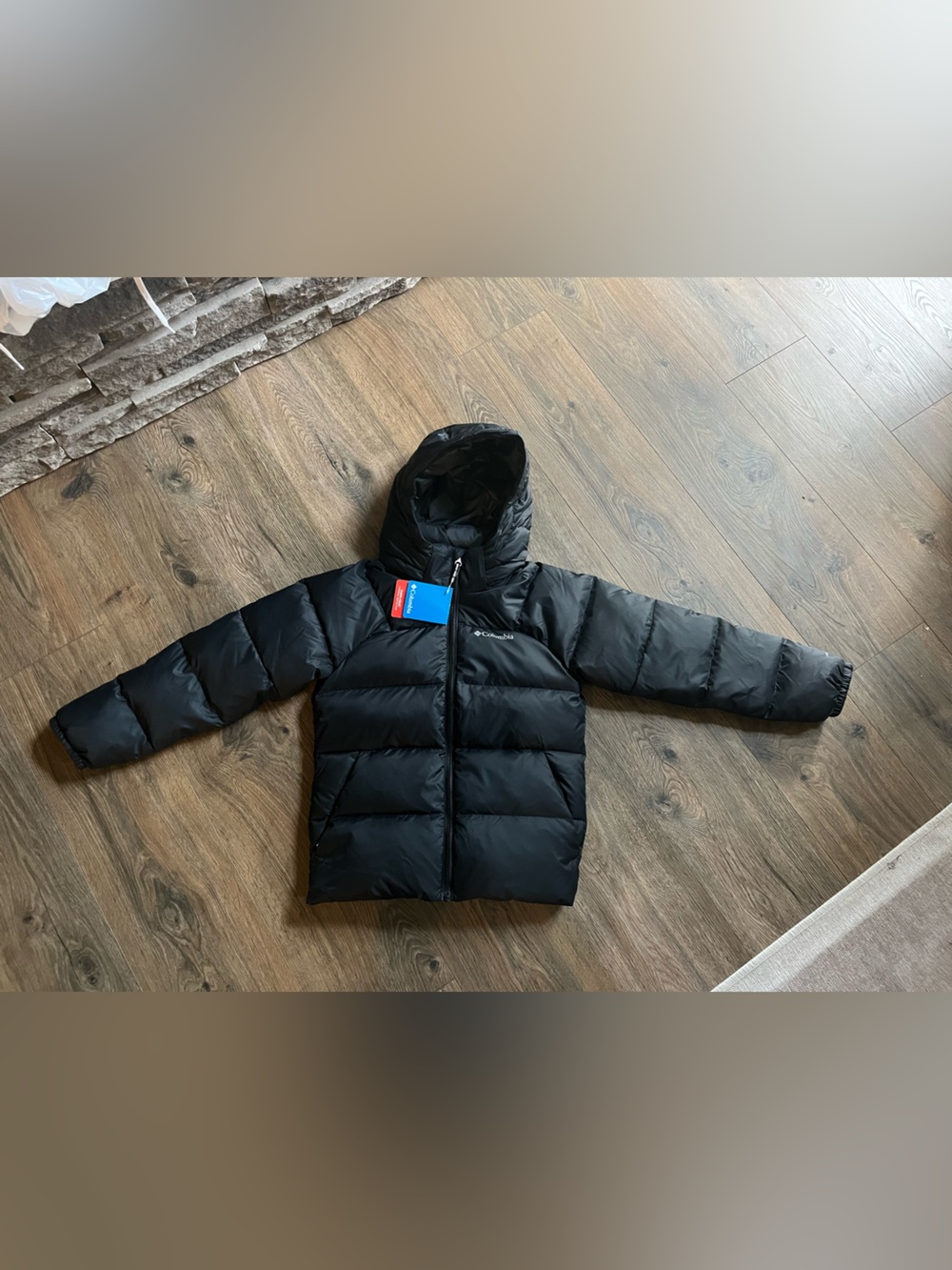 Columbia Black Puffer Jacket with Hood - Kids